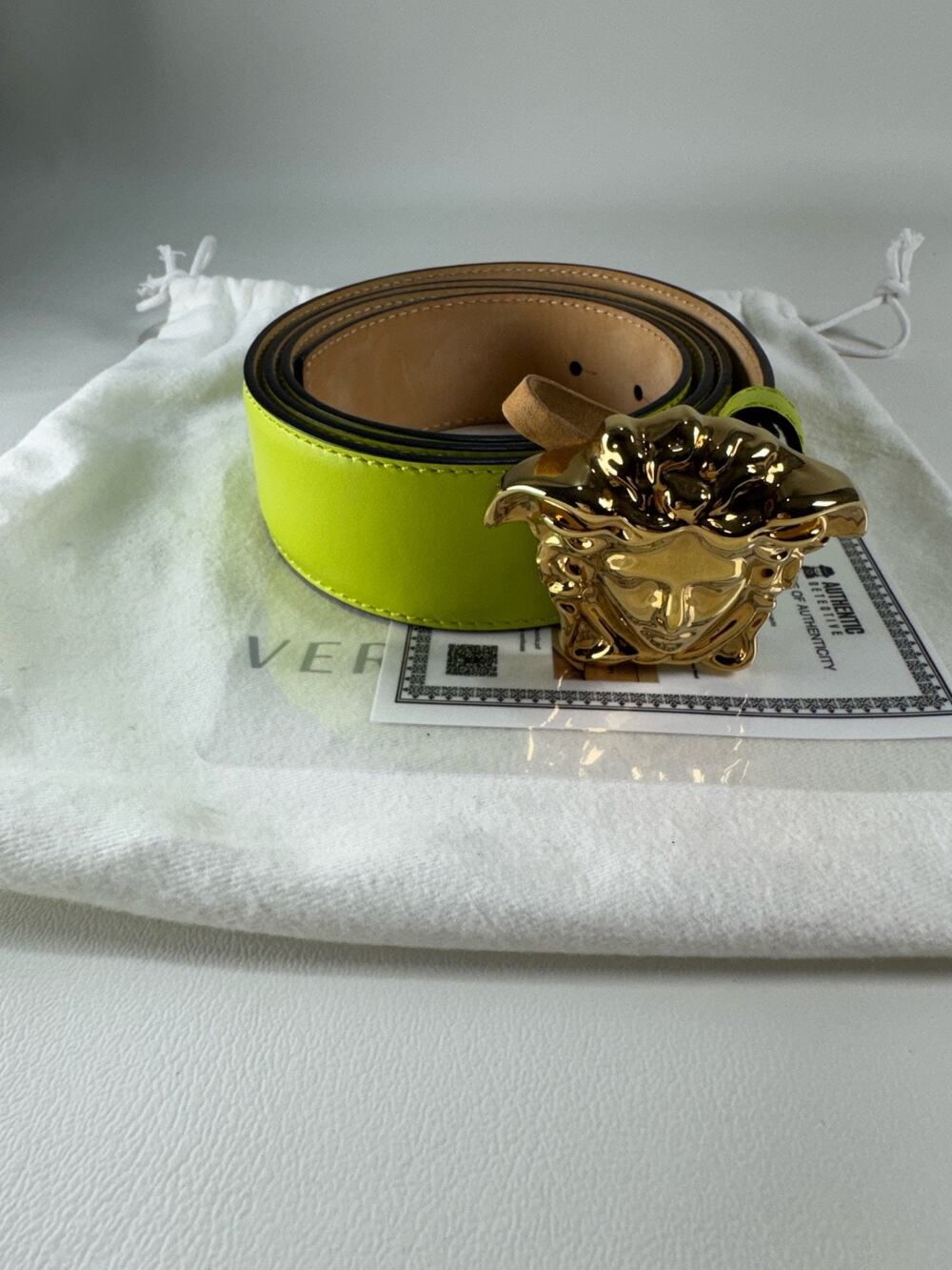 NEW $595 VERSACE Men Heritage Baroque Reversible Medusa Gold Logo Belt SZ 110/44